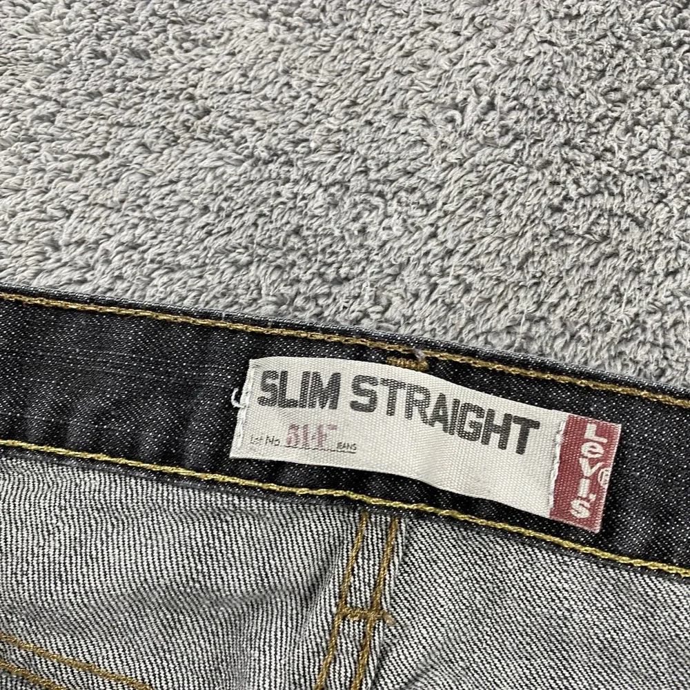 Levis 514 Slim Straight Jeans Mens 36x26 Gray Mid Rise‎ Denim Hemmed 100% Cotton